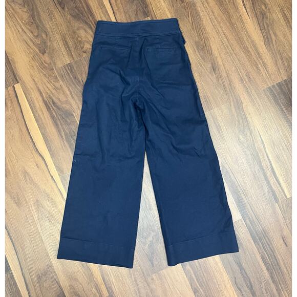 J. Crew Women 2 Officer Navy Patch-Pocket Stretch Twill Wide-Leg Pant - Picture 3 of 8